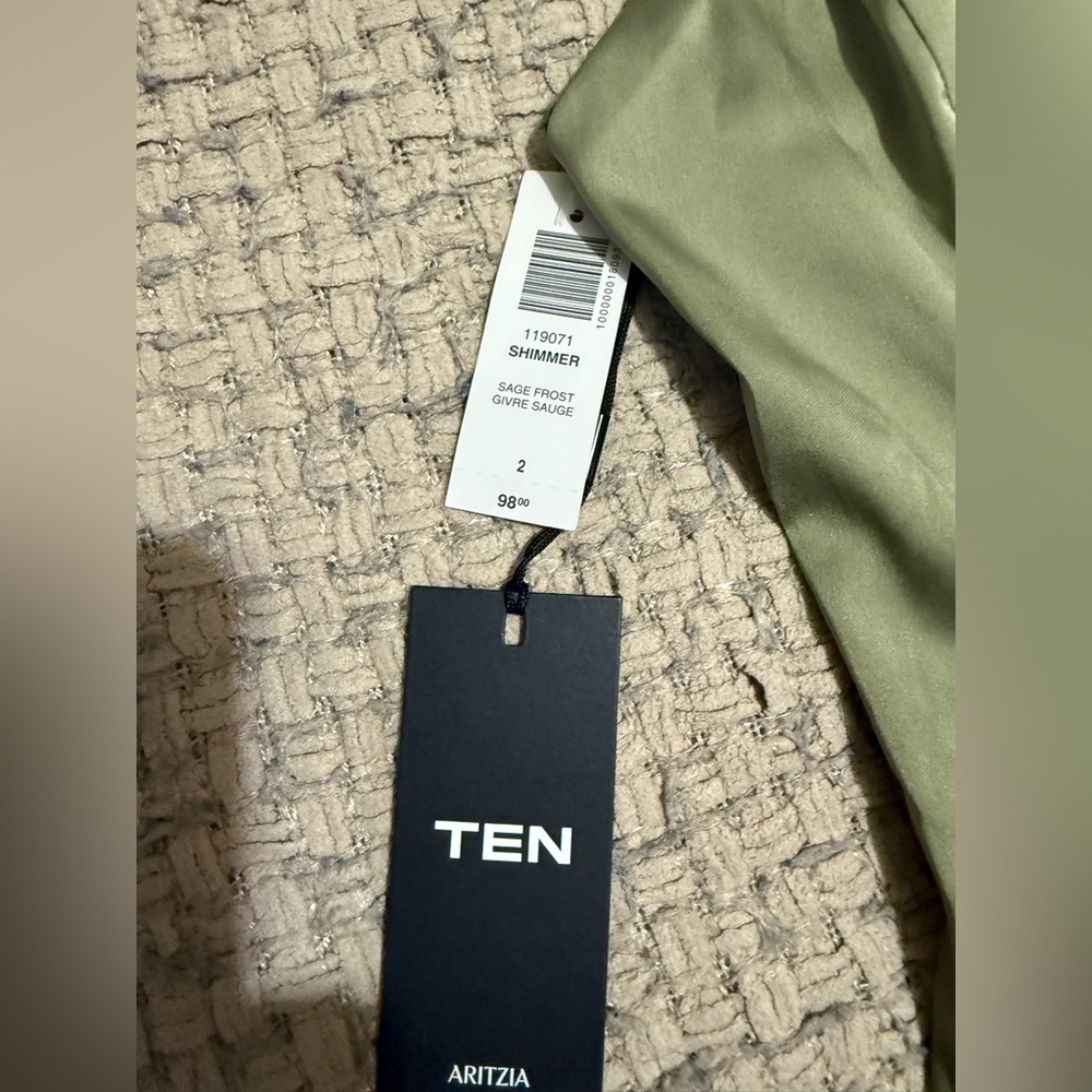 Aritzia Olive Green Square-Neck Mini Dress - Picture 8 of 9